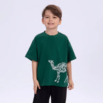 Green Printed Casual T.Shirt for Boys Image