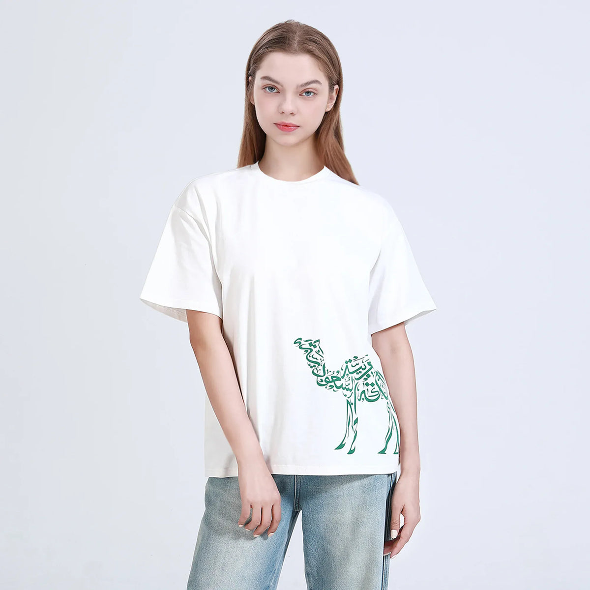 White Printed Casual T.Shirt for Women Image