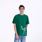 Green Printed Casual T.Shirt for Men Image