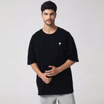 Black Printed Casual T.Shirt for Men Image