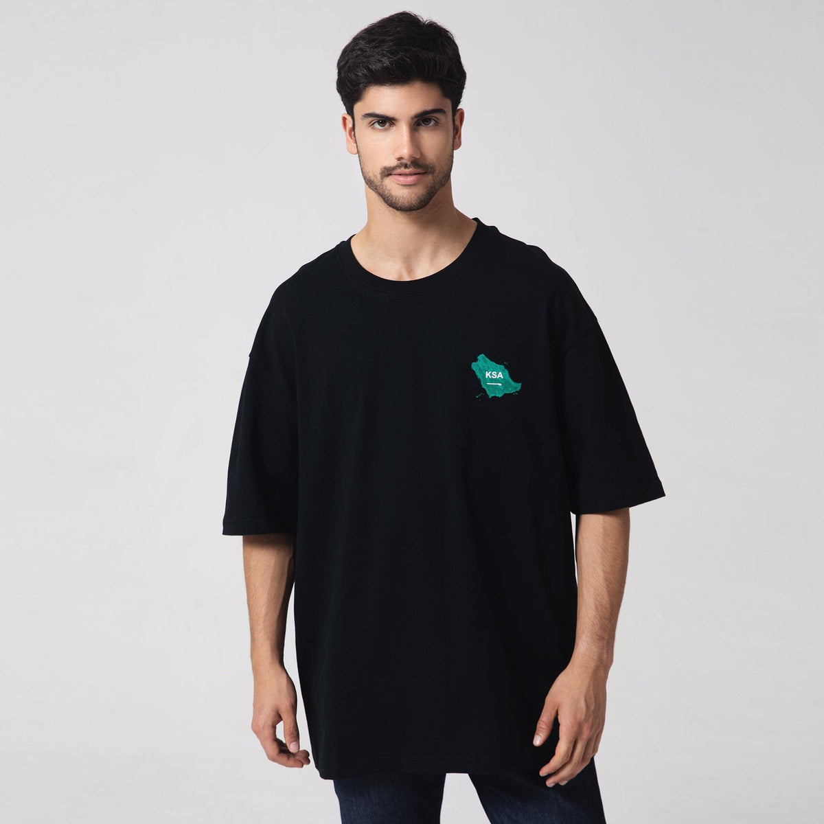 Black Printed Casual T.Shirt for Men Image
