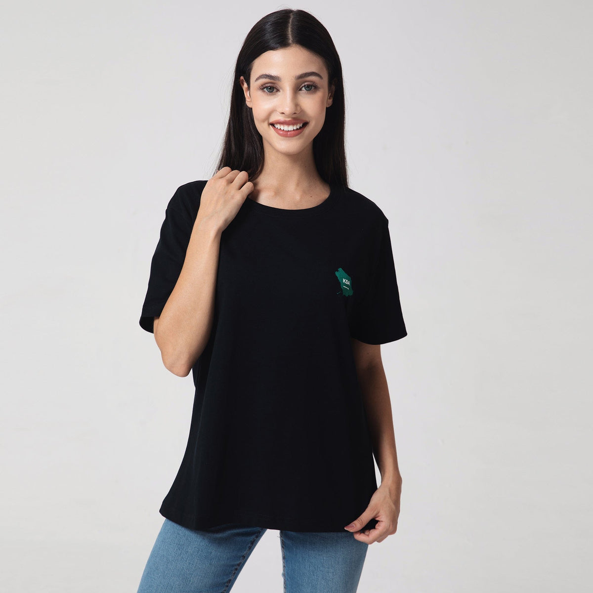 Black Printed Casual T.Shirt for Women Image