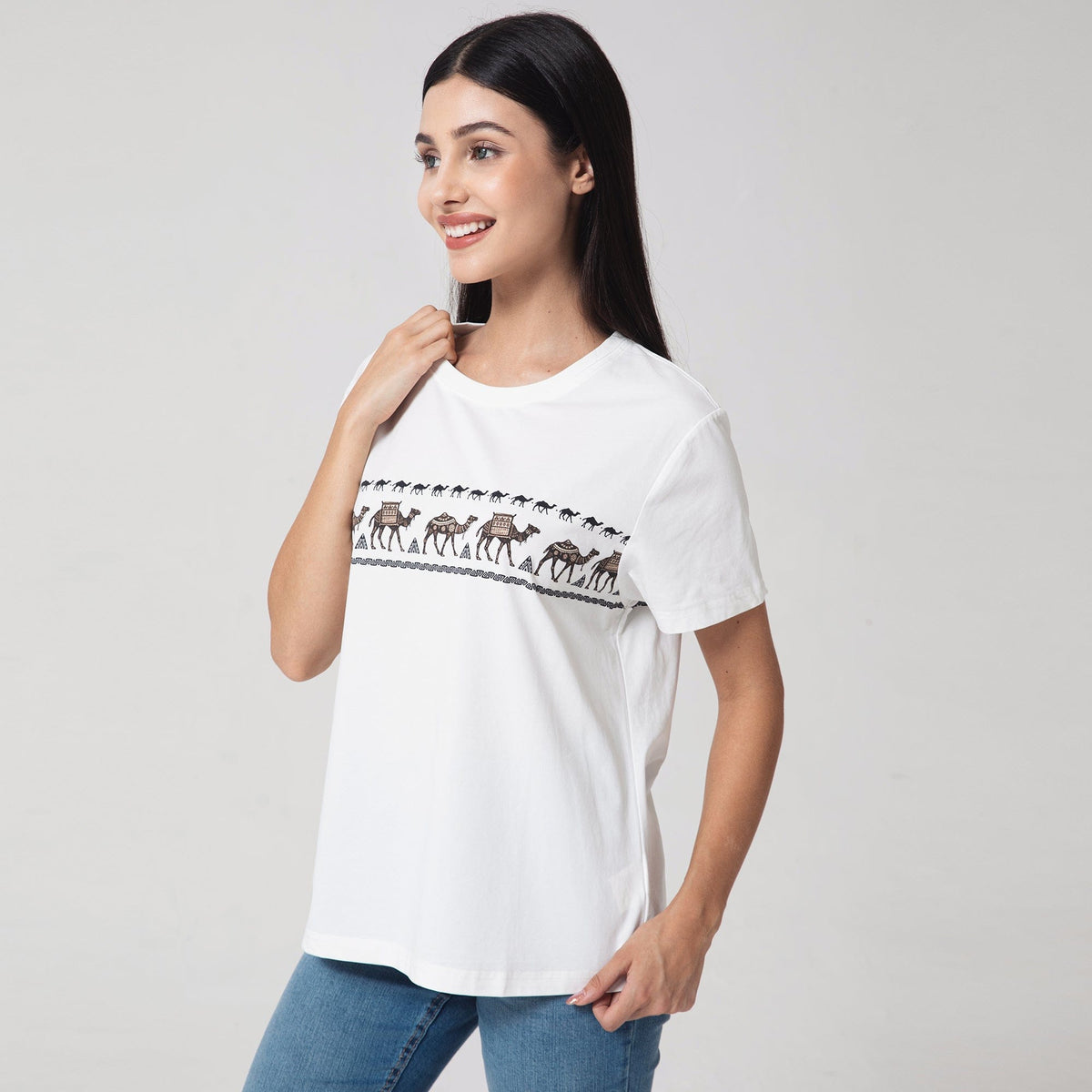 Printed Casual T.Shirt for Women Image