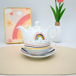 370Ml White Teapot 4 Sets Multicolors Image