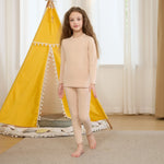 Light Beige Solid Thermal Set-2Pc for Girls Image