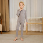 Light Grey Solid Thermal Set-2Pc for Boys Image