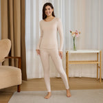 Light Beige Plain Thermal Set-2Pc for Women Image