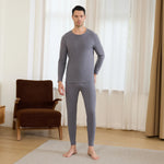 Dark Grey Plain Thermal Set-2Pc for Men Image