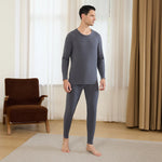 Dark Grey Plain Thermal Set-2Pc for Men Image