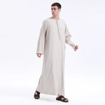 Light Beige Embroidery Thoub for Men Image