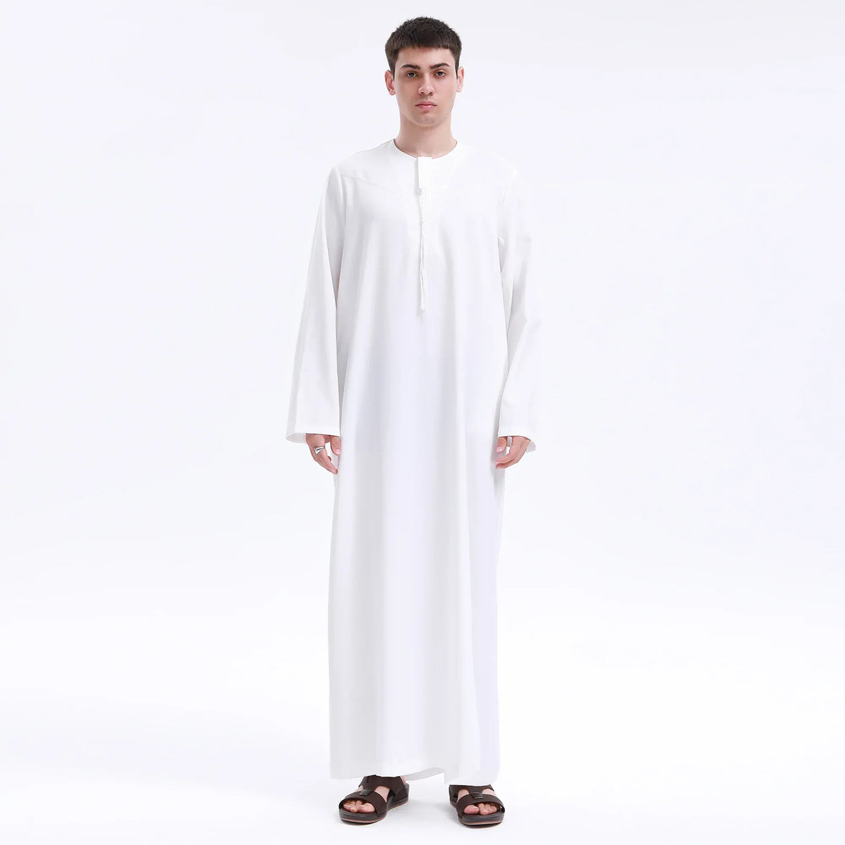 Off White Embroidery Thoub for Men Image