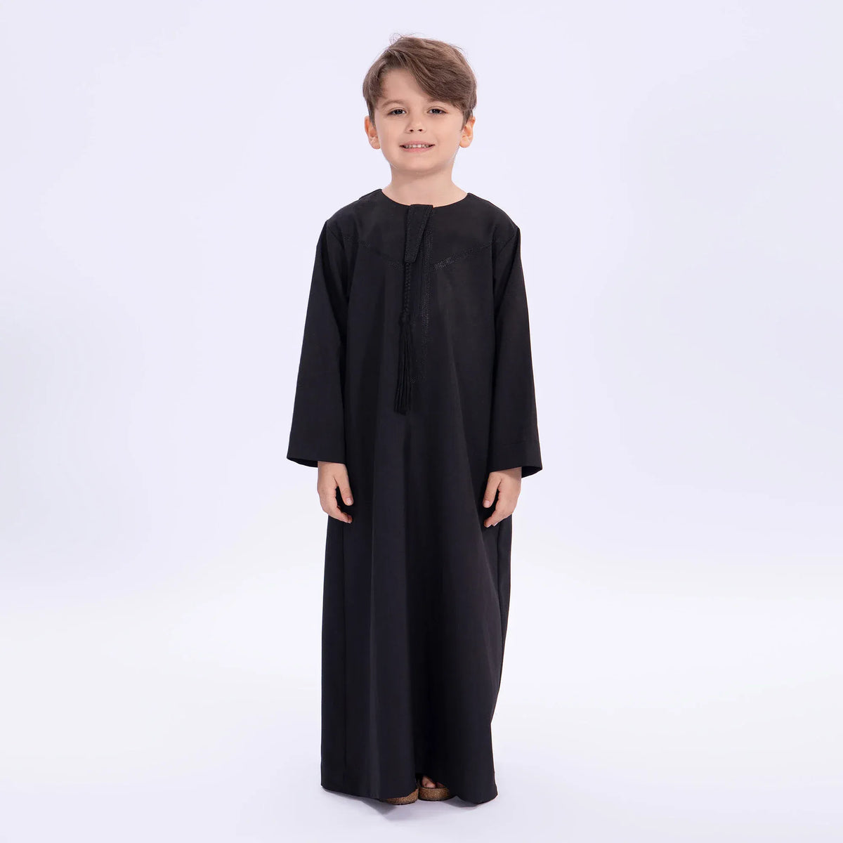 Black Embroidery Thoub for Boys Image