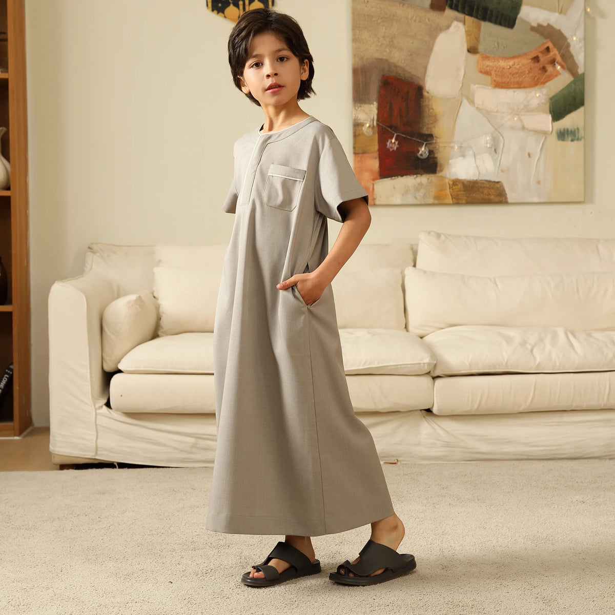 Solid Thoub For Boys