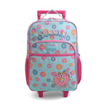 17.5 Pink Blue Trolley Backpack for Girls Image