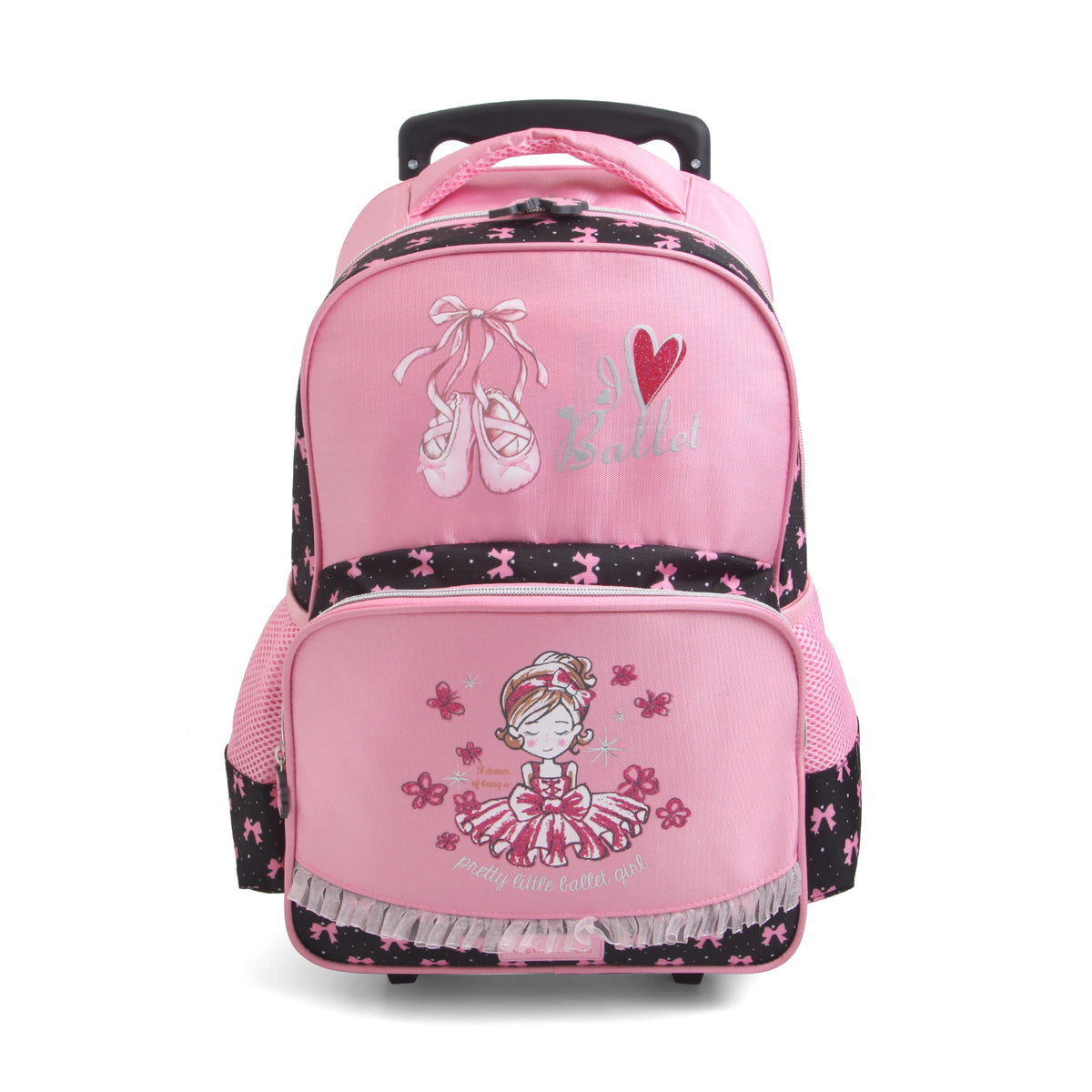 16 Pink Trolley Backpack for Girls Image