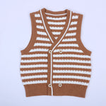 Casual Striped Waistcoat for Girls Image