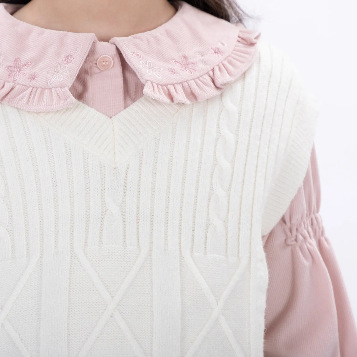 Casual Jacquard Waistcoat for Girls Image