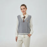 Light Grey Embroidery Waistcoat for Women Image