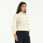 Elegant Striped Waistcoat for Women Image