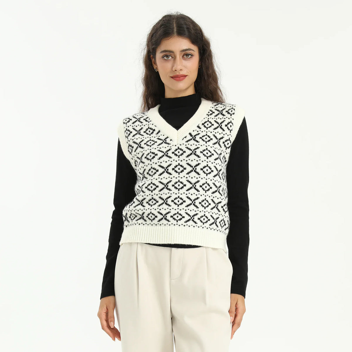 Black Elegant Embroidery Waistcoat for Women Image