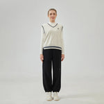 Embroidery Regular Sleevless Waistcoat with V-Neck for Women Image