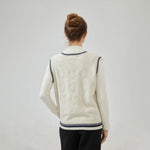 Embroidery Regular Sleevless Waistcoat with V-Neck for Women Image