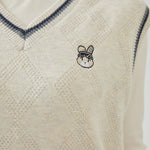 Embroidery Regular Sleevless Waistcoat with V-Neck for Women Image