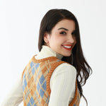 Elegant Checked Waistcoat for Women Image