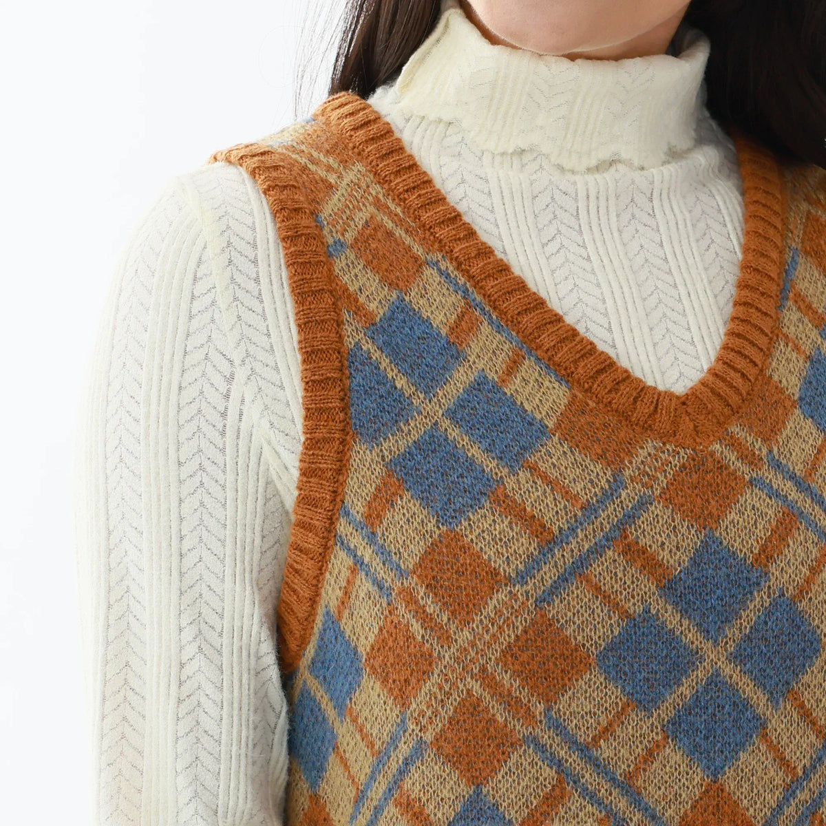 Elegant Checked Waistcoat for Women Image