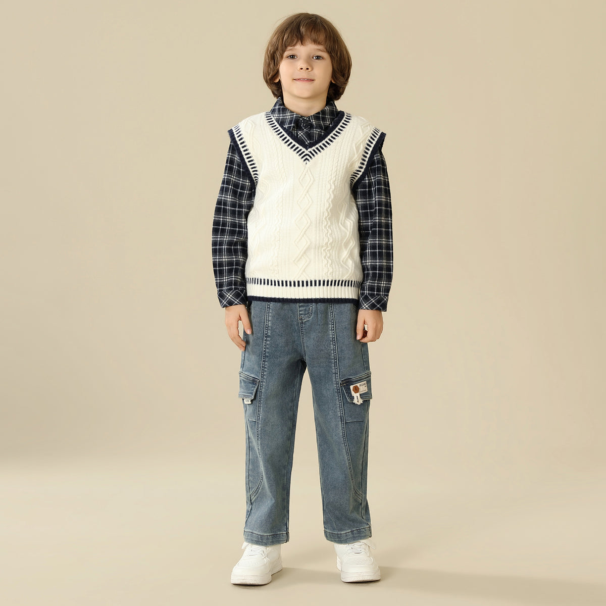 Color-Blocked Waistcoat For Boys