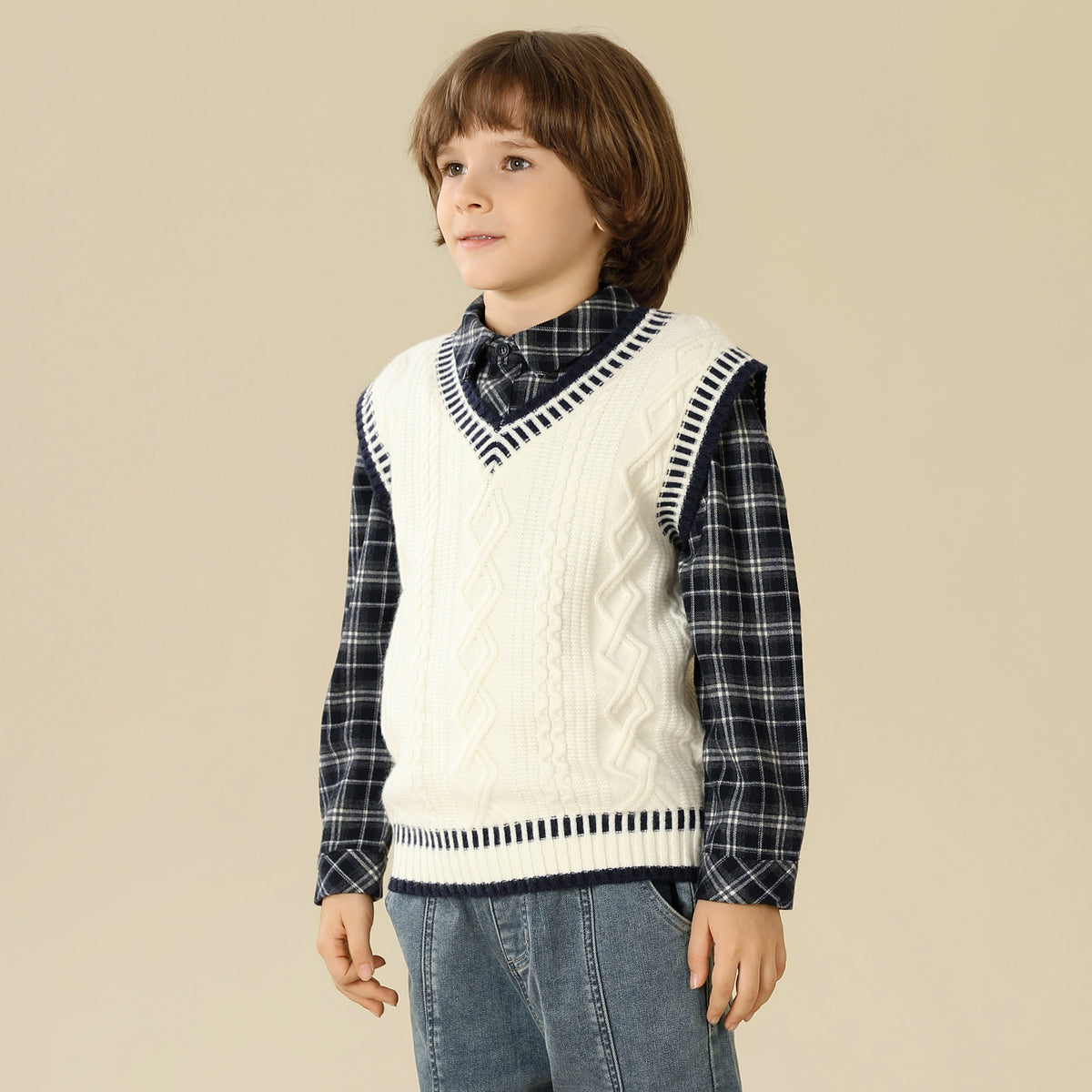 Color-Blocked Waistcoat For Boys