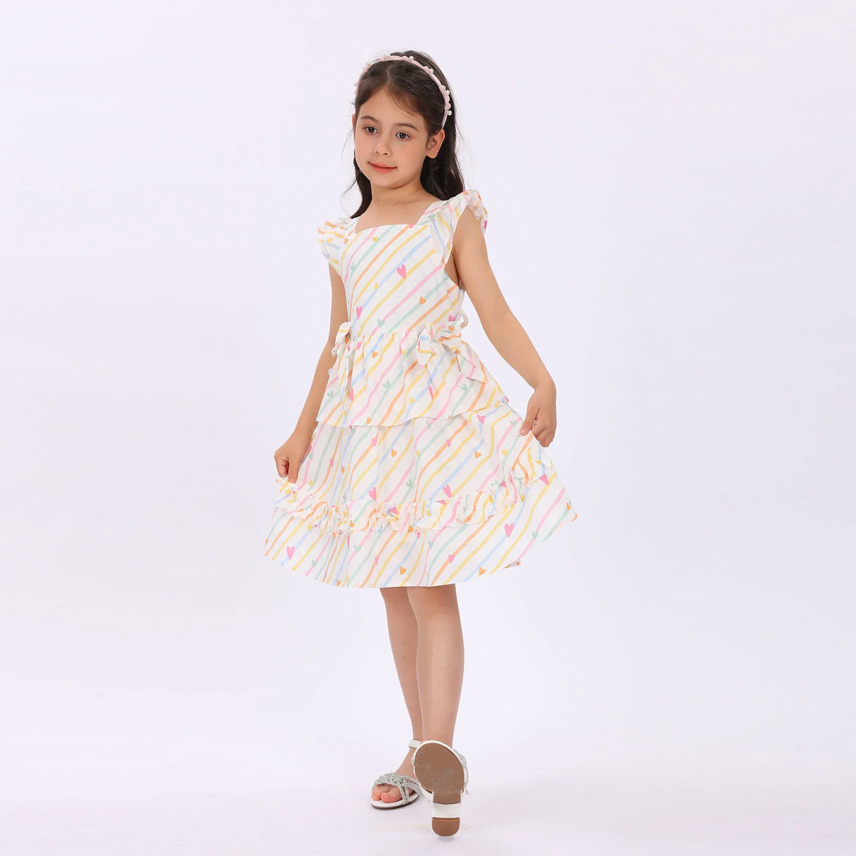 Striped Dress for Girls Image