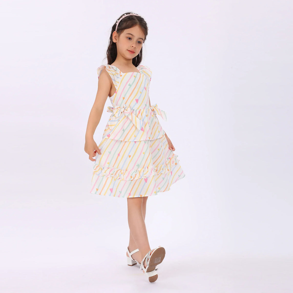 Striped Dress for Girls Image