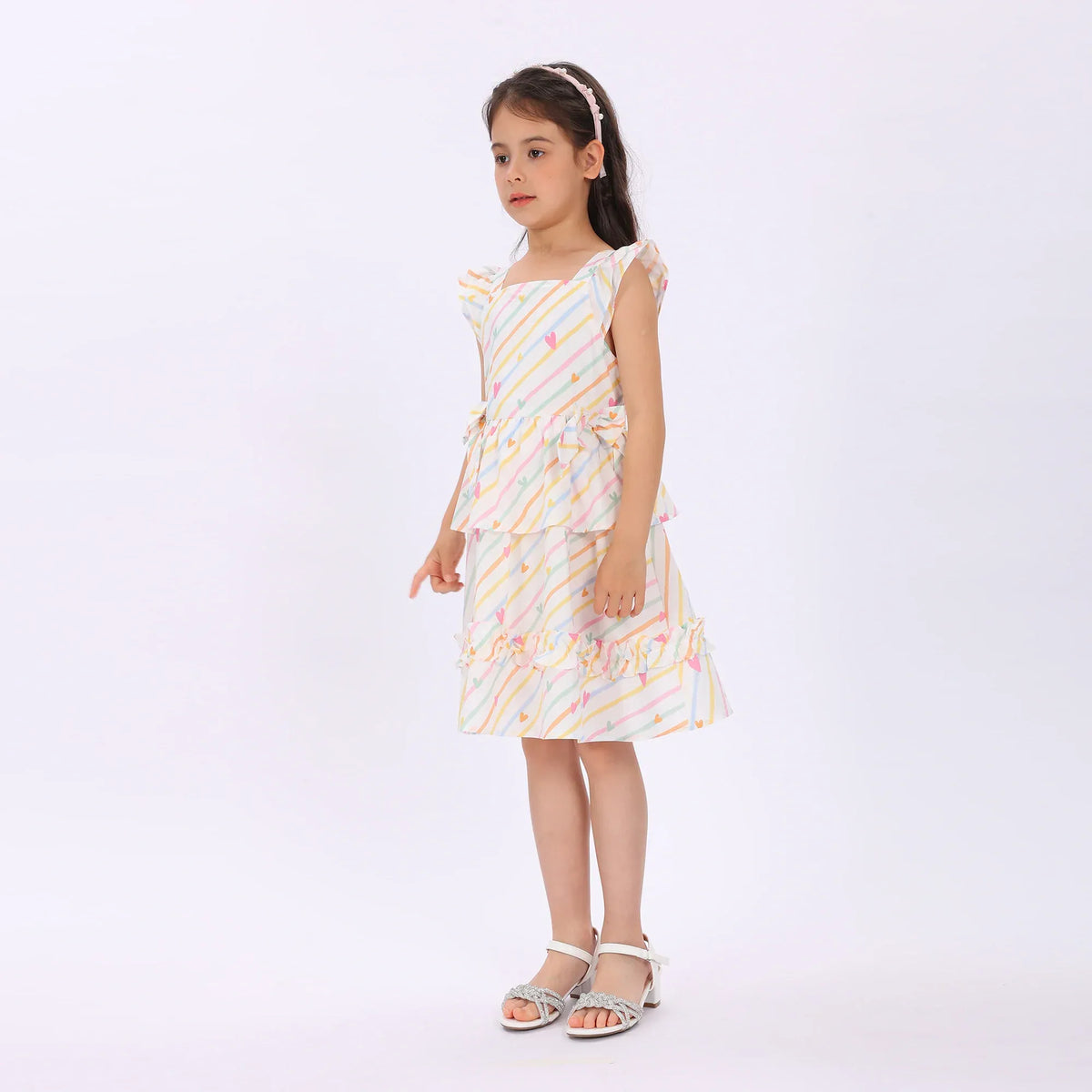 Striped Dress for Girls Image