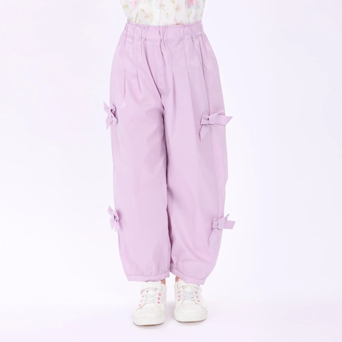 Purple Plain Pants for Girls Image