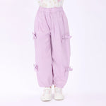 Purple Plain Pants for Girls Image