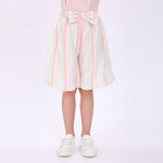 Pink Striped Shorts for Girls Image