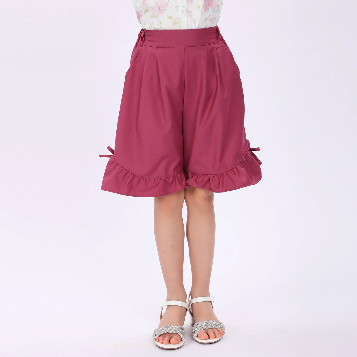 Rose Plain Shorts for Girls Image