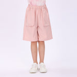 Pink Plain Shorts for Girls Image