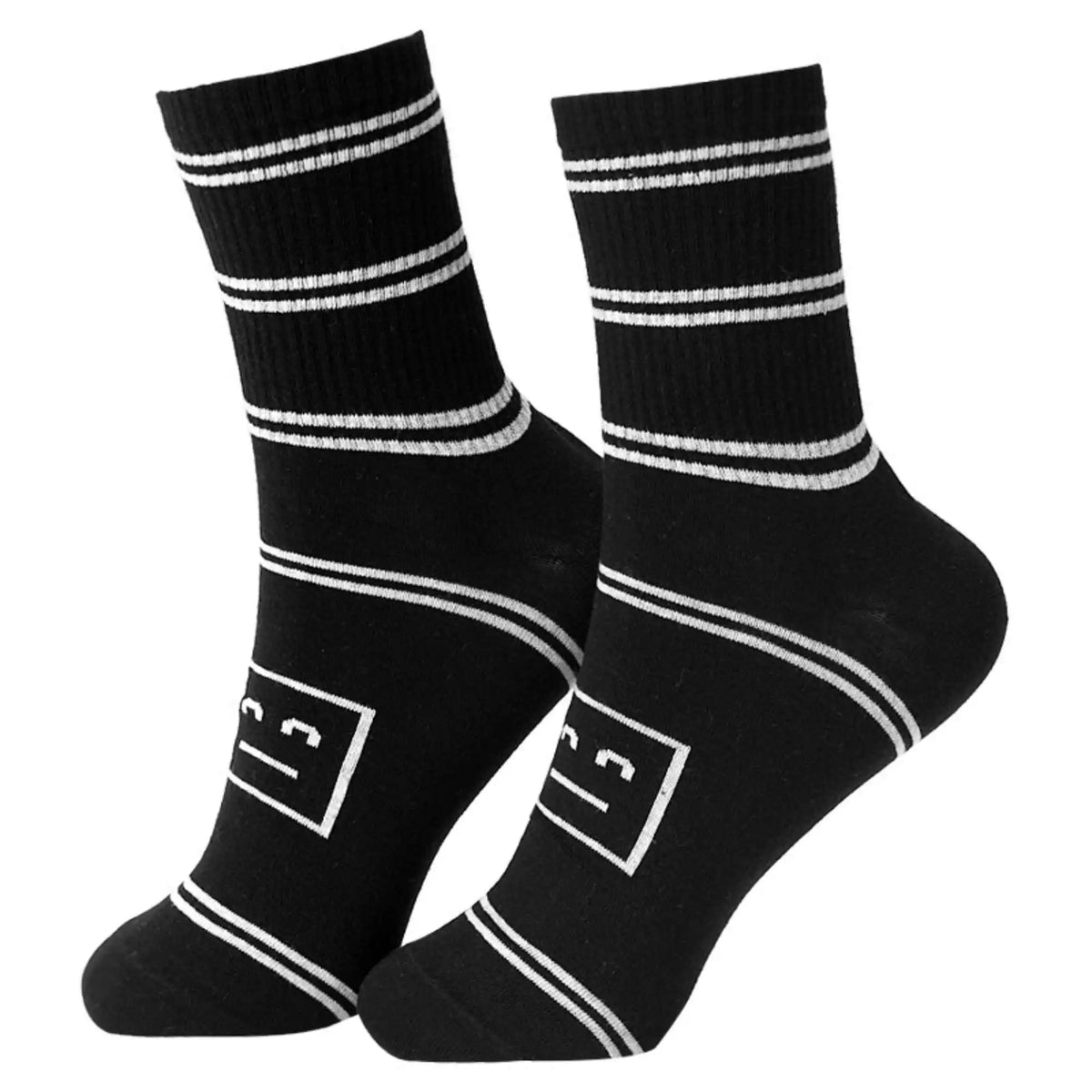 Free Black Striped high Socks for Men Image