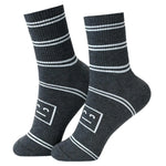 Free Dark Gray Striped high Socks for Men Image