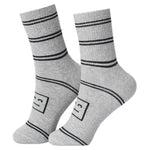 Free Light Gray Striped high Socks for Men Image