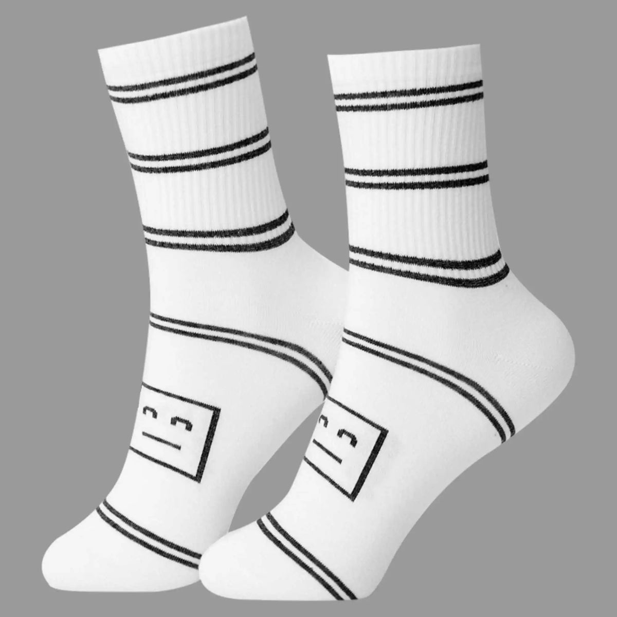 Free White Striped high Socks for Men Image