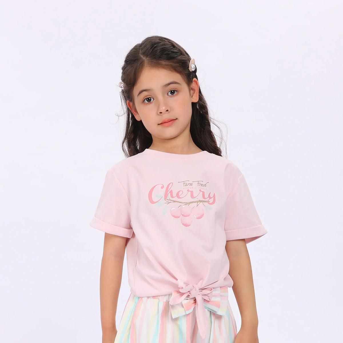 Pink Printed T.Shirt for Girls Image