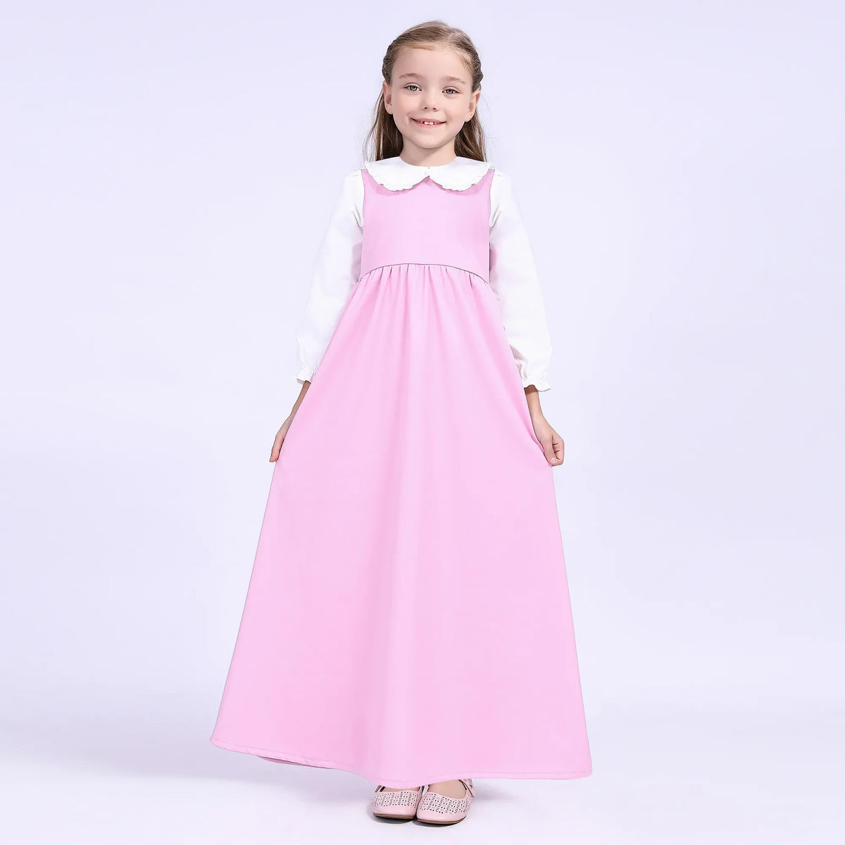 34M | 4-5 Y Pink 34M | 4-5 Y,87,66,39,65 Color-Blocked School Dress For Girls Image