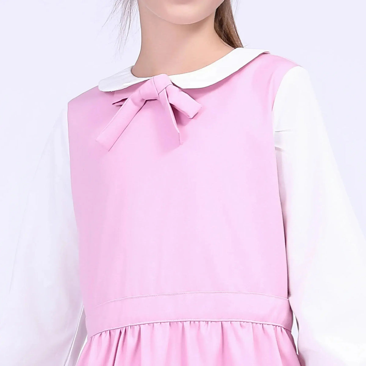 Color-Blocked School Dress For Girls Image