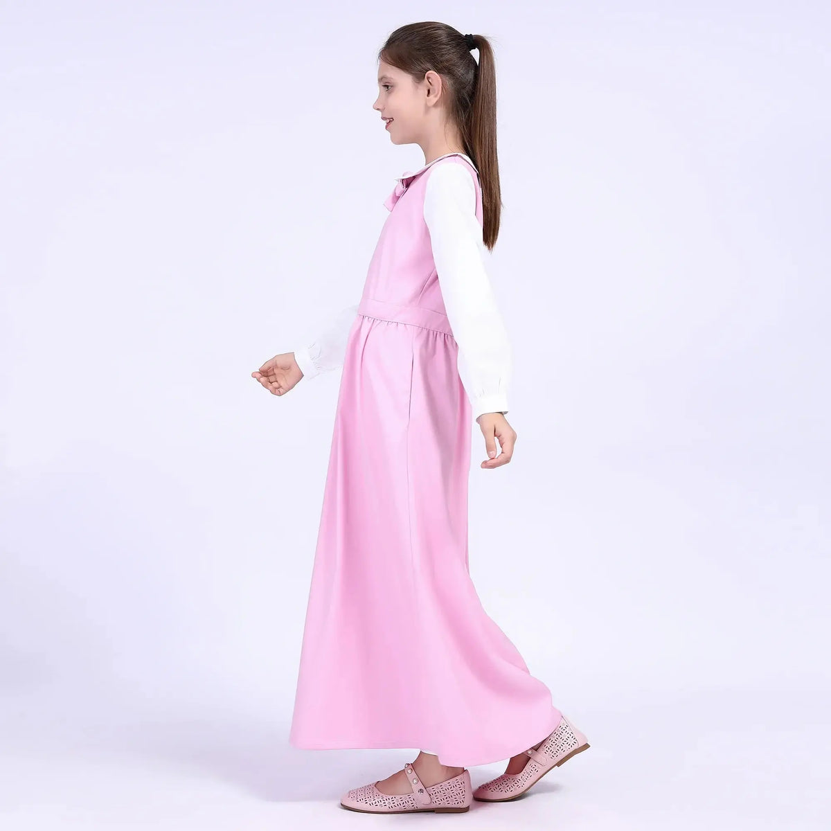 Color-Blocked School Dress For Girls Image