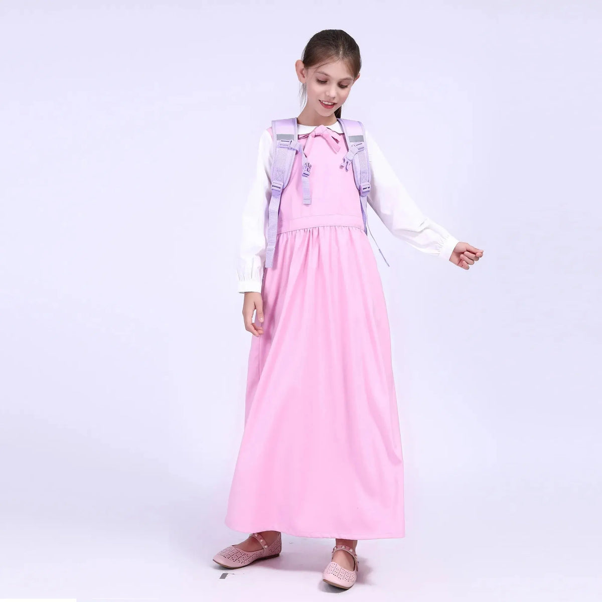 Color-Blocked School Dress For Girls Image