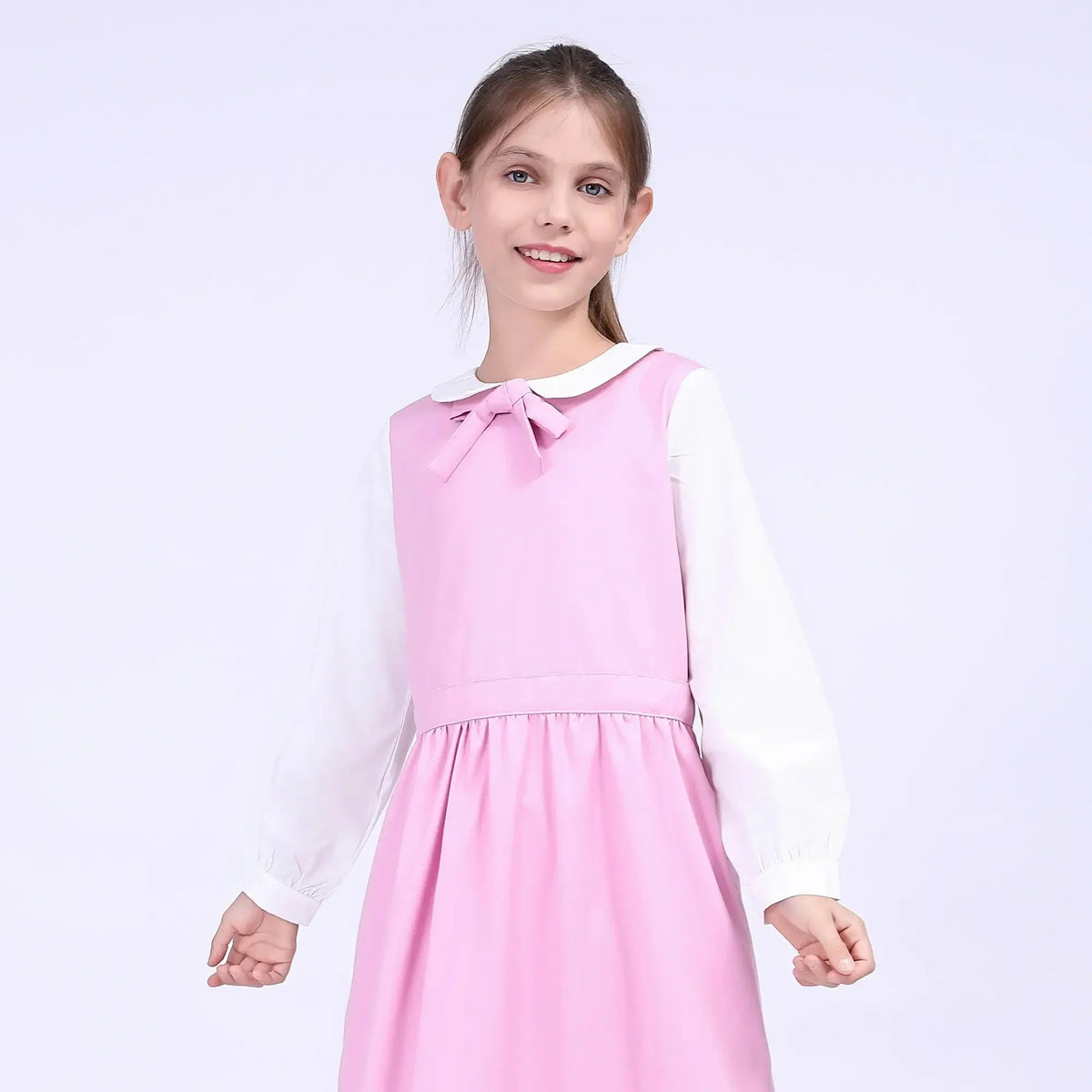 Color-Blocked School Dress For Girls Image