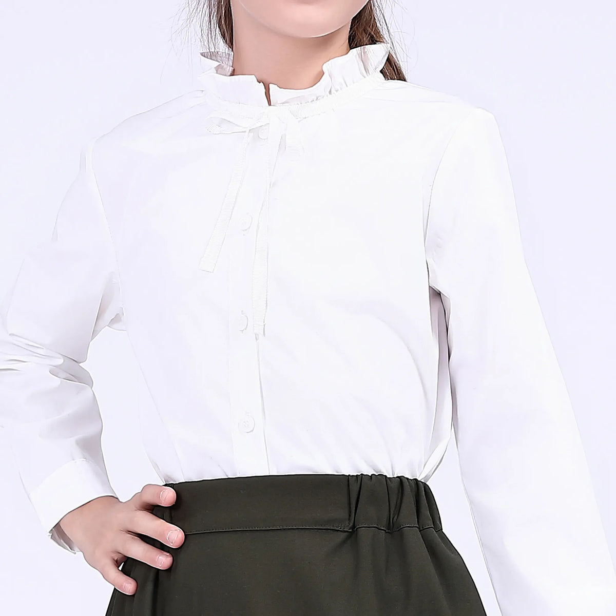 Plain School Shirt For Girls Image